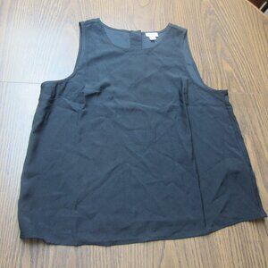 J Crew Factory Sleeveless Button Back Shell in Black Size M